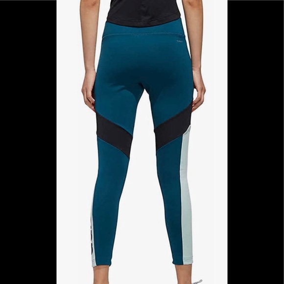 adidas Women's Designed 2 Move 7/8 Tights~ Color Tech Mineral/Black~ size XS. - Picture 4 of 7